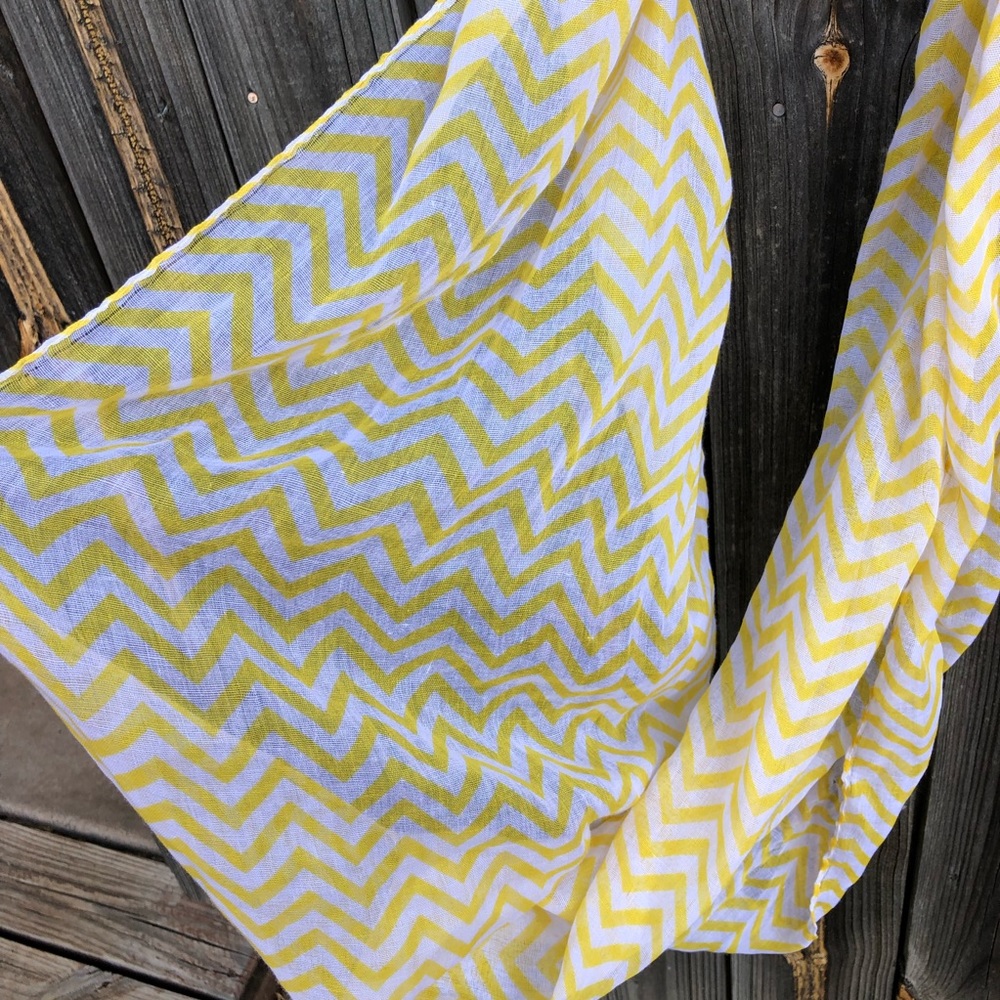 Chevron Yellow Infinity Scarf - Picture 3 of 4